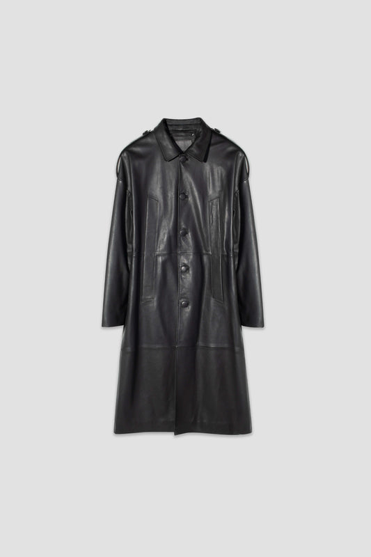 Drop Shoulder Leather Trench (Man)