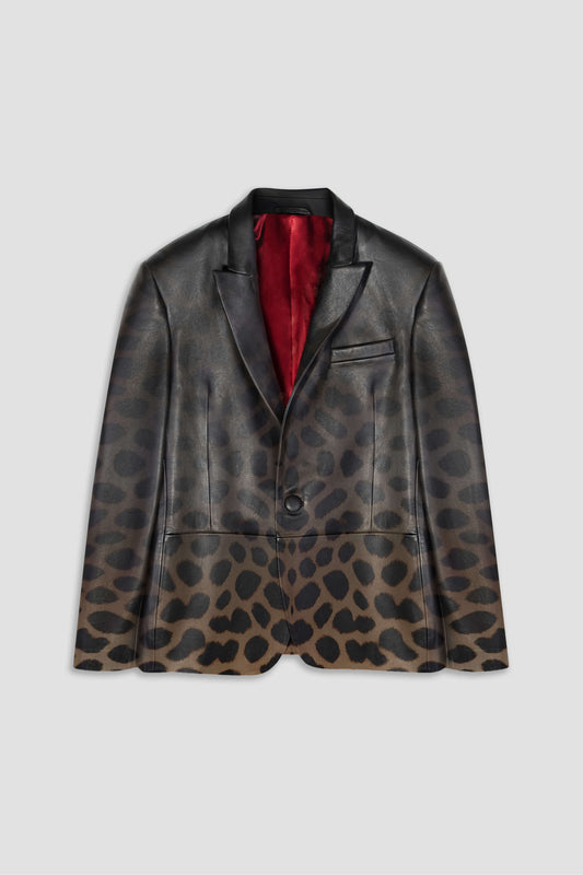 Leather Blazer: Faded Leopard