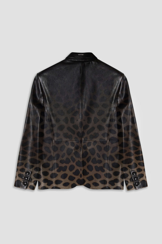 Leather Blazer: Faded Leopard